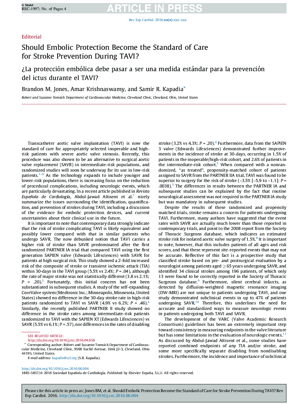 Should Embolic Protection Become the Standard of Care for Stroke Prevention During TAVI?