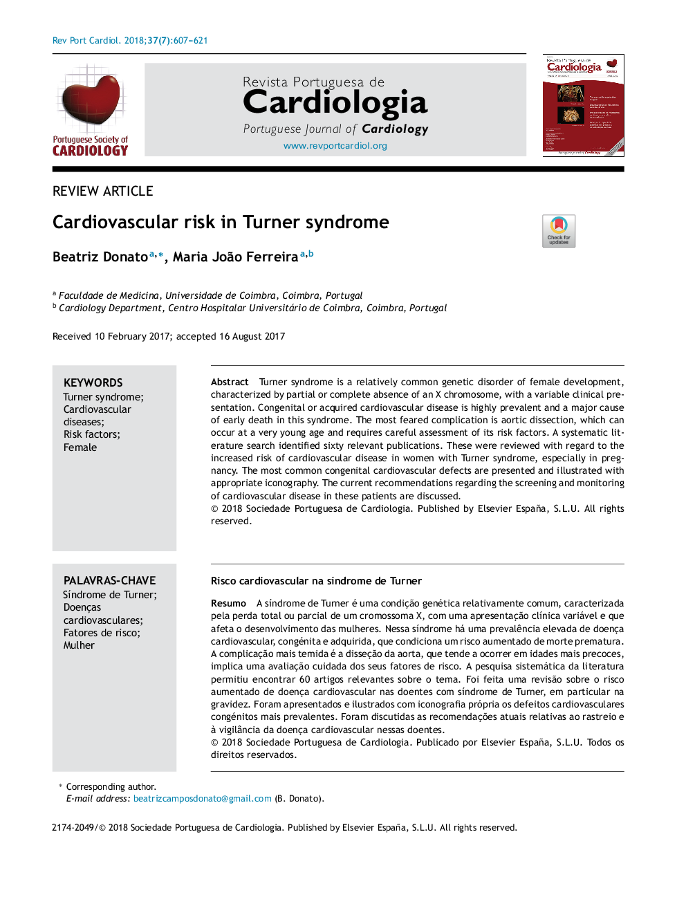 Cardiovascular risk in Turner syndrome