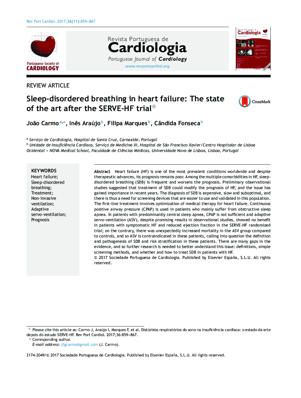 Sleep-disordered breathing in heart failure: The state of the art after the SERVE-HF trial