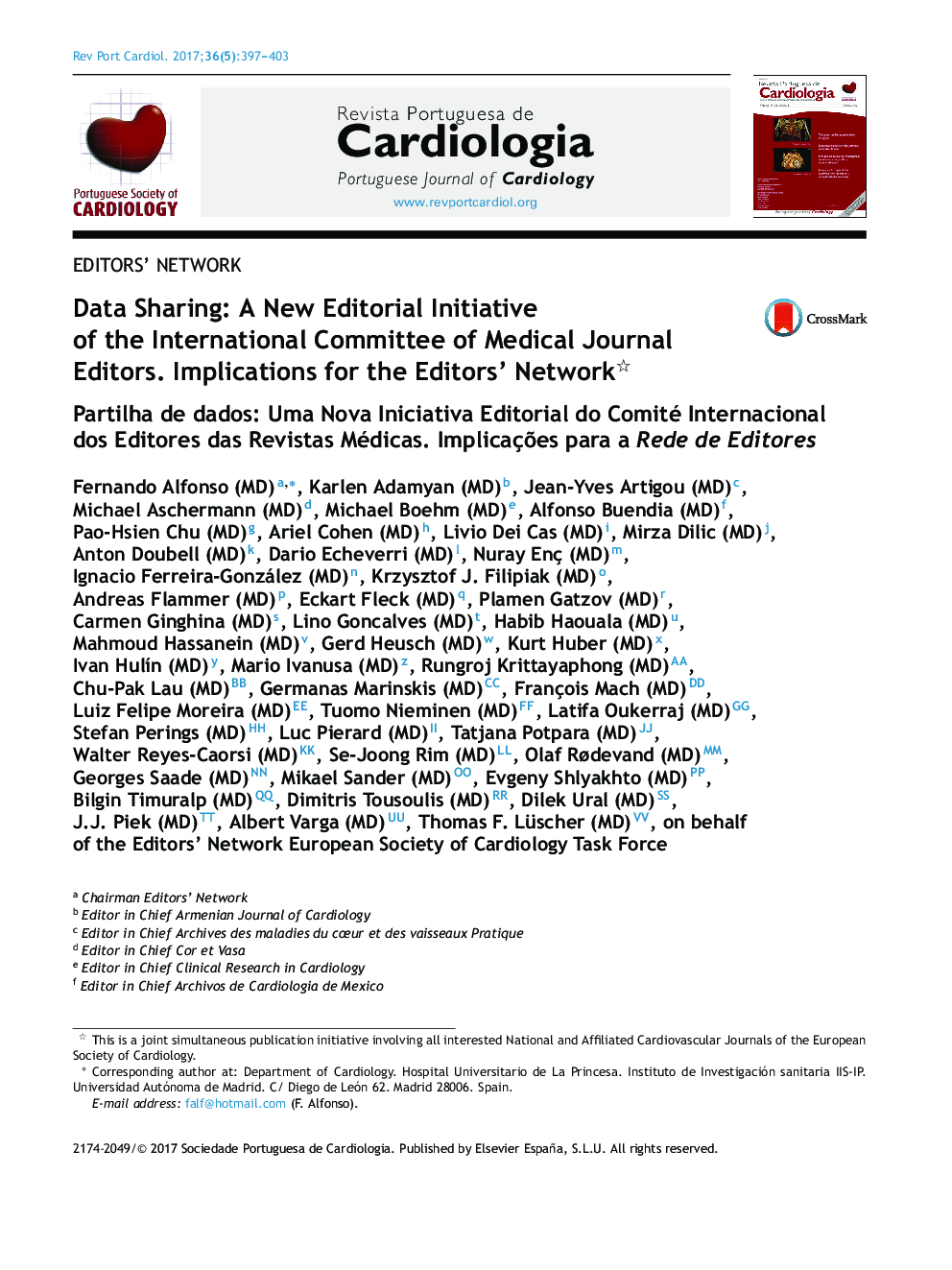 Data Sharing: A New Editorial Initiative of the International Committee of Medical Journal Editors. Implications for the Editors' Network
