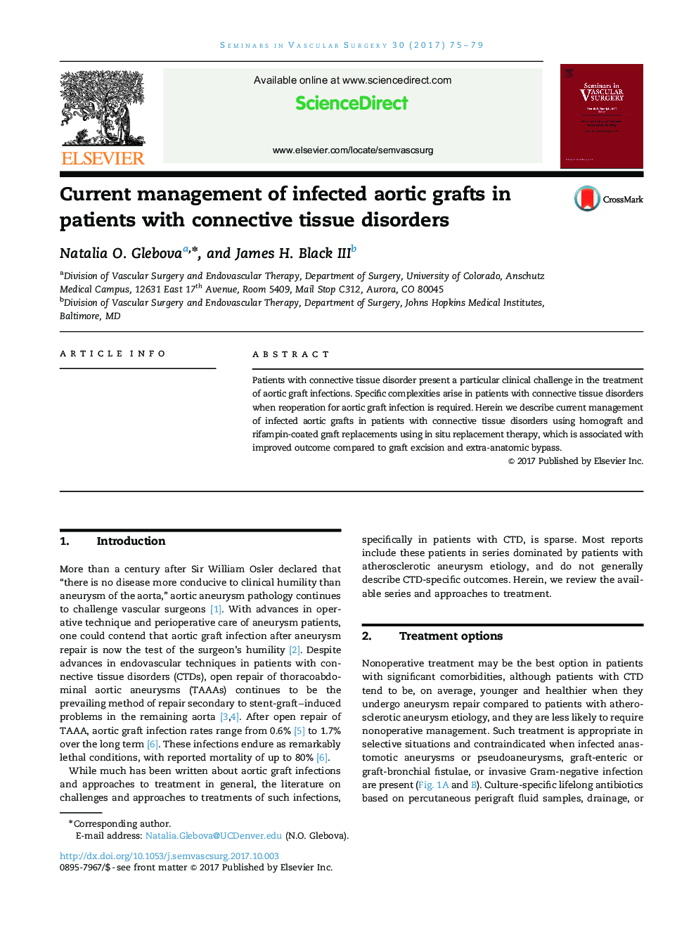 Current management of infected aortic grafts in patients with connective tissue disorders