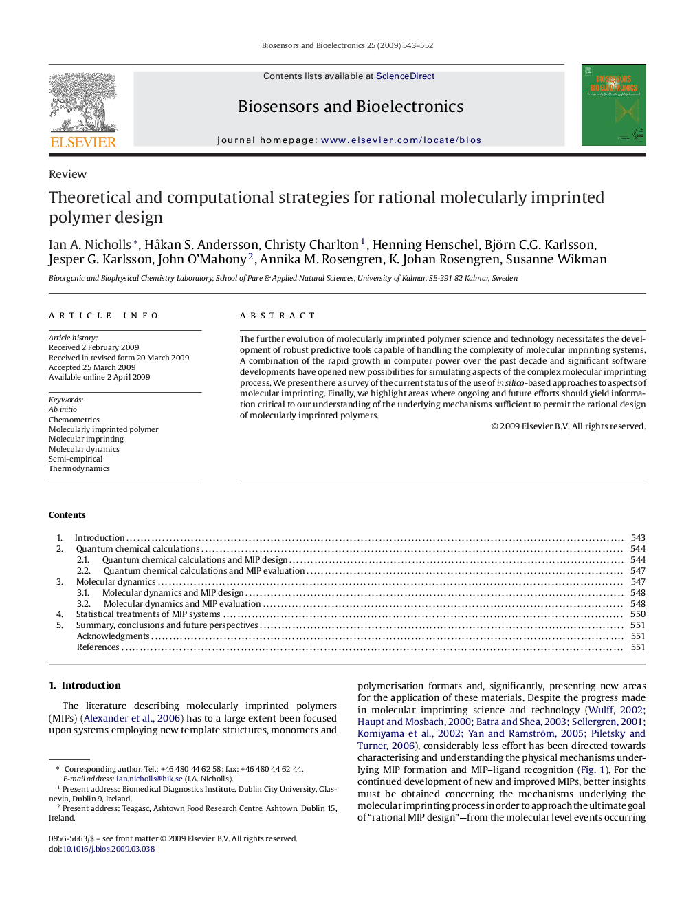 Theoretical and computational strategies for rational molecularly imprinted polymer design