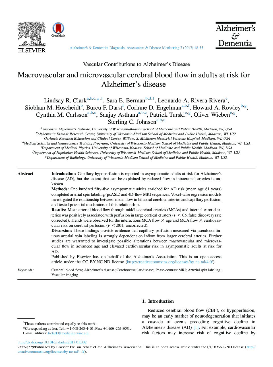 Macrovascular and microvascular cerebral blood flow in adults at risk for Alzheimer's disease