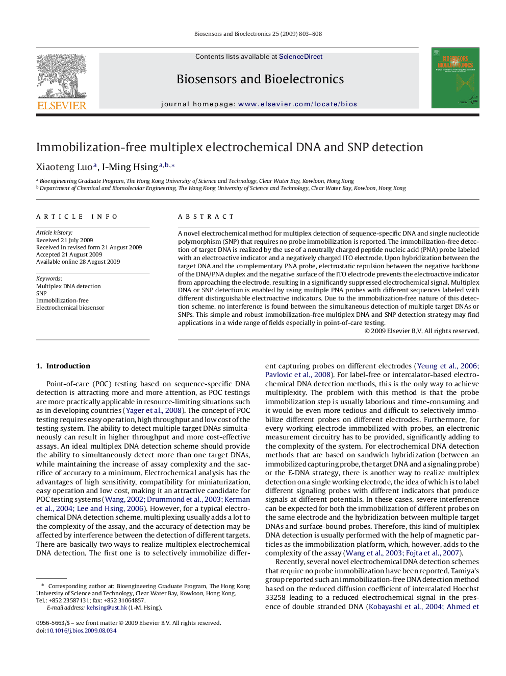 Immobilization-free multiplex electrochemical DNA and SNP detection