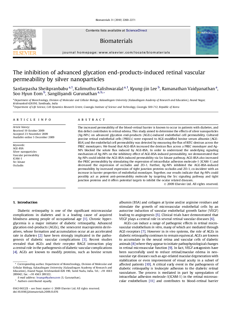 The inhibition of advanced glycation end-products-induced retinal vascular permeability by silver nanoparticles