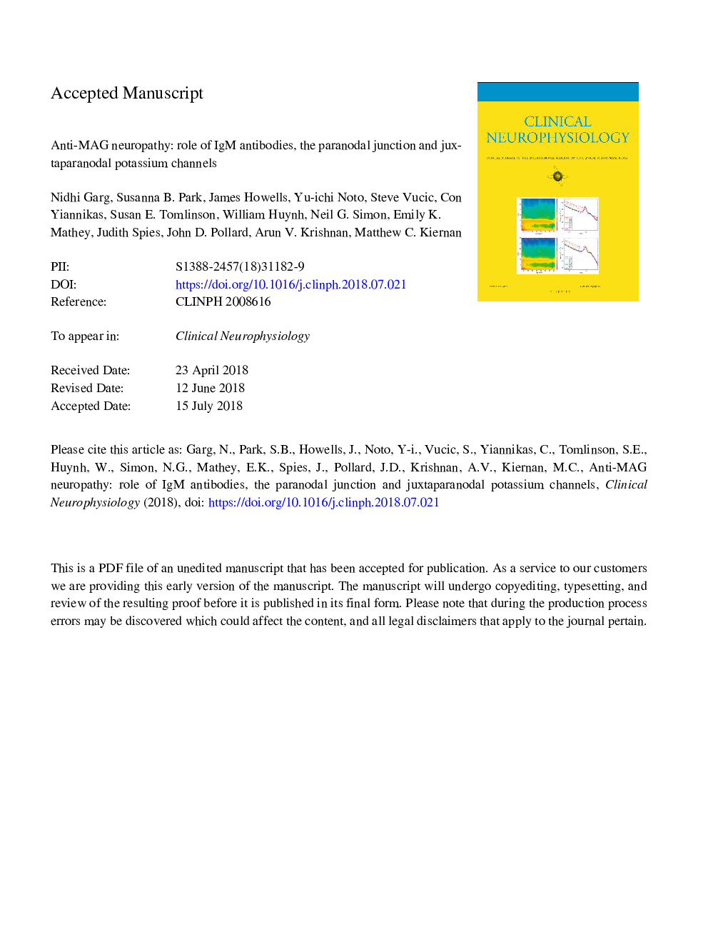 Anti-MAG neuropathy: Role of IgM antibodies, the paranodal junction and juxtaparanodal potassium channels