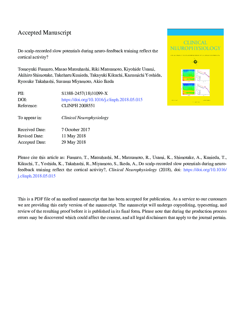 Do scalp-recorded slow potentials during neuro-feedback training reflect the cortical activity?