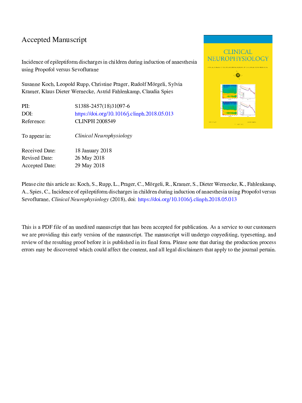 Incidence of epileptiform discharges in children during induction of anaesthesia using Propofol versus Sevoflurane