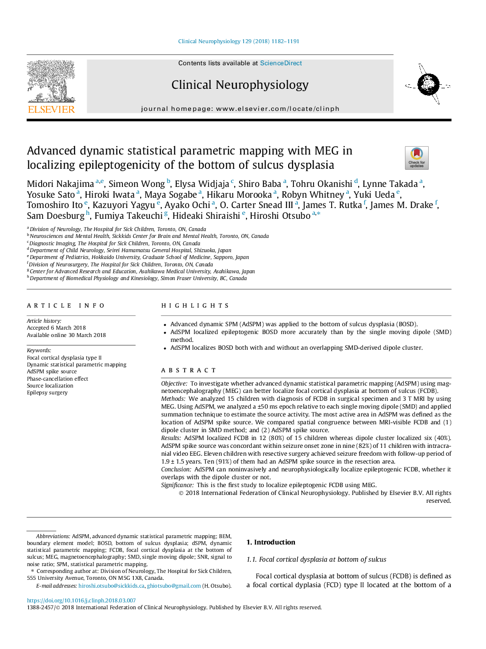 Advanced dynamic statistical parametric mapping with MEG in localizing epileptogenicity of the bottom of sulcus dysplasia