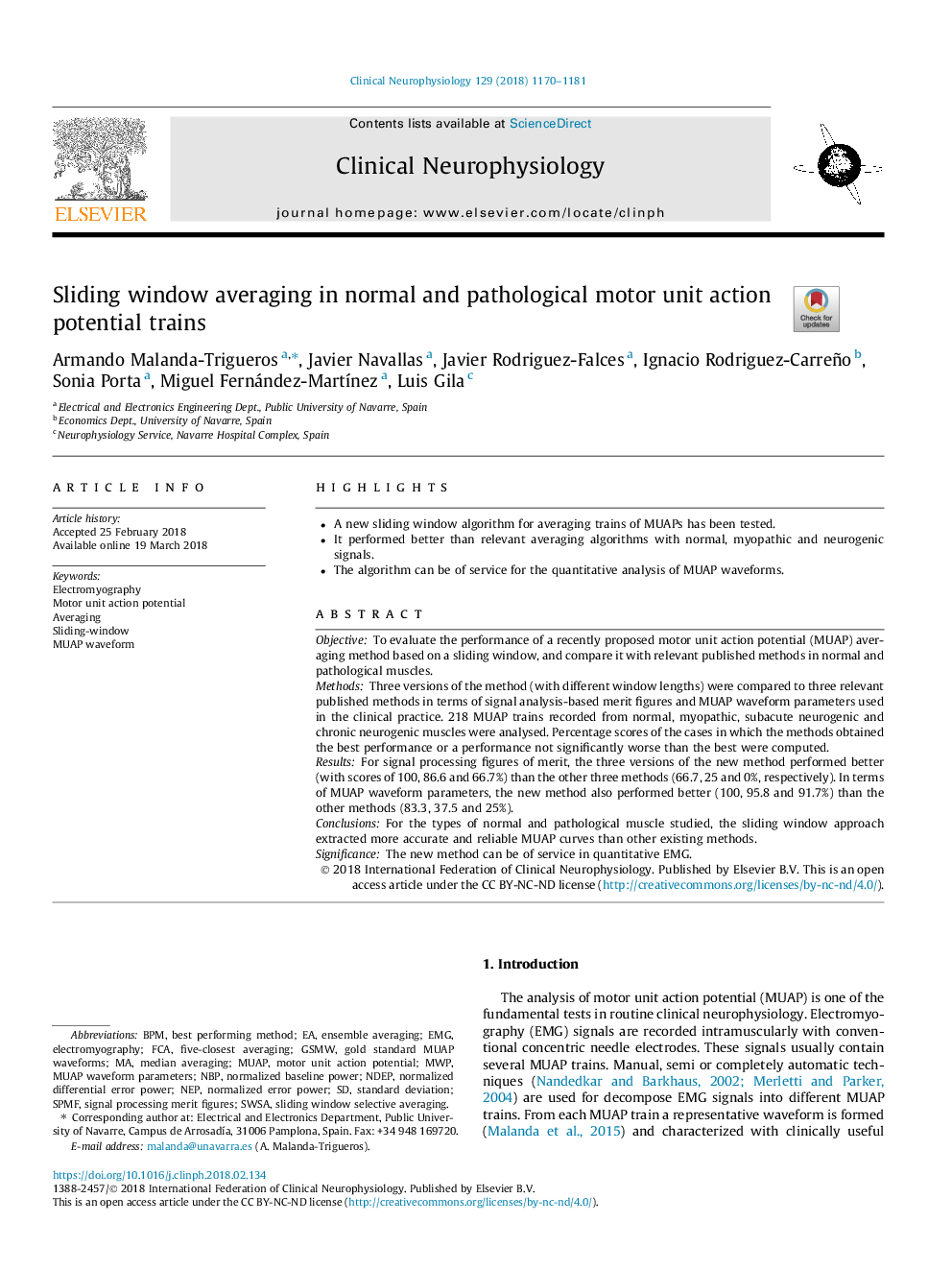 Sliding window averaging in normal and pathological motor unit action potential trains