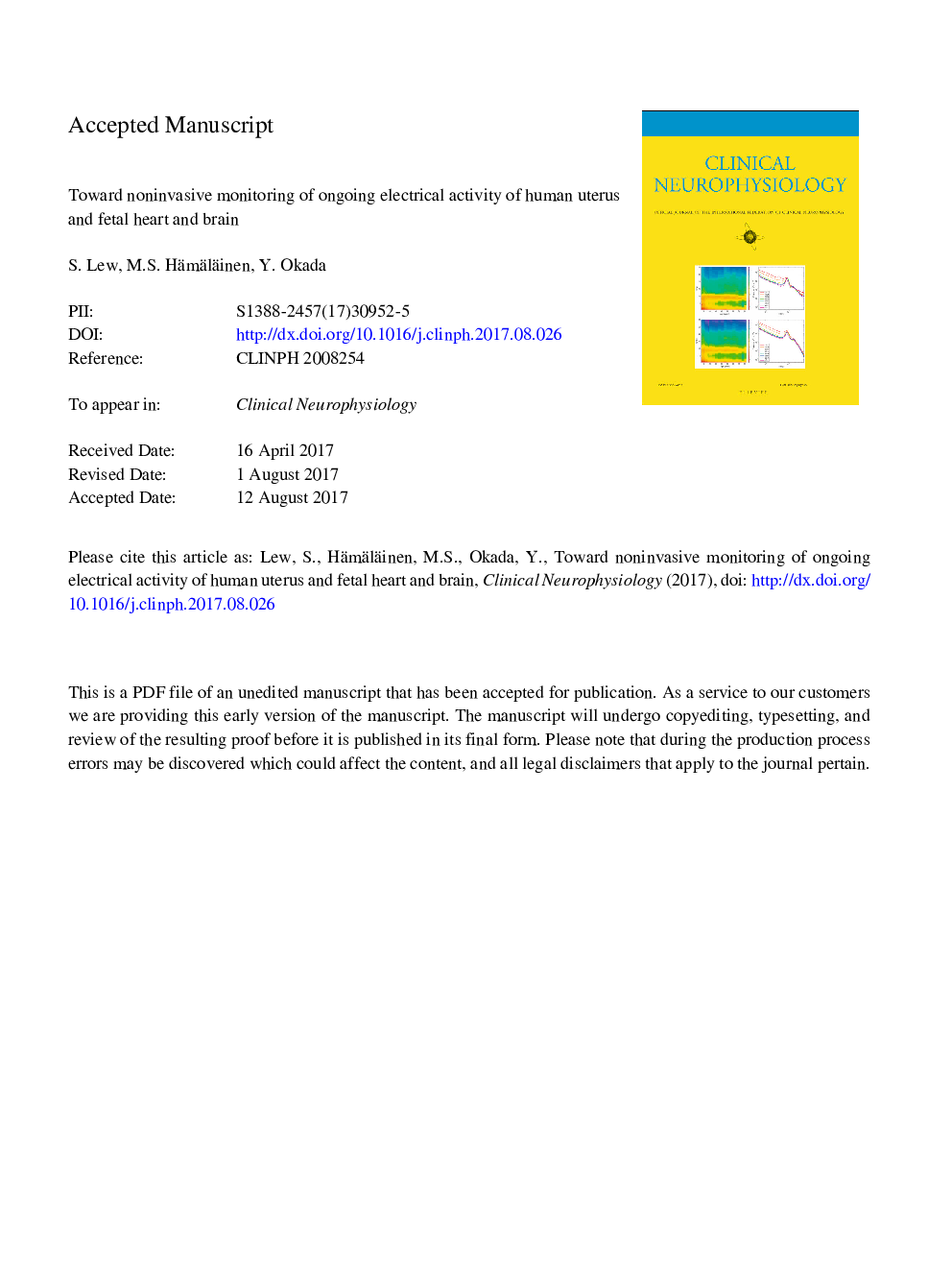 Toward noninvasive monitoring of ongoing electrical activity of human uterus and fetal heart and brain