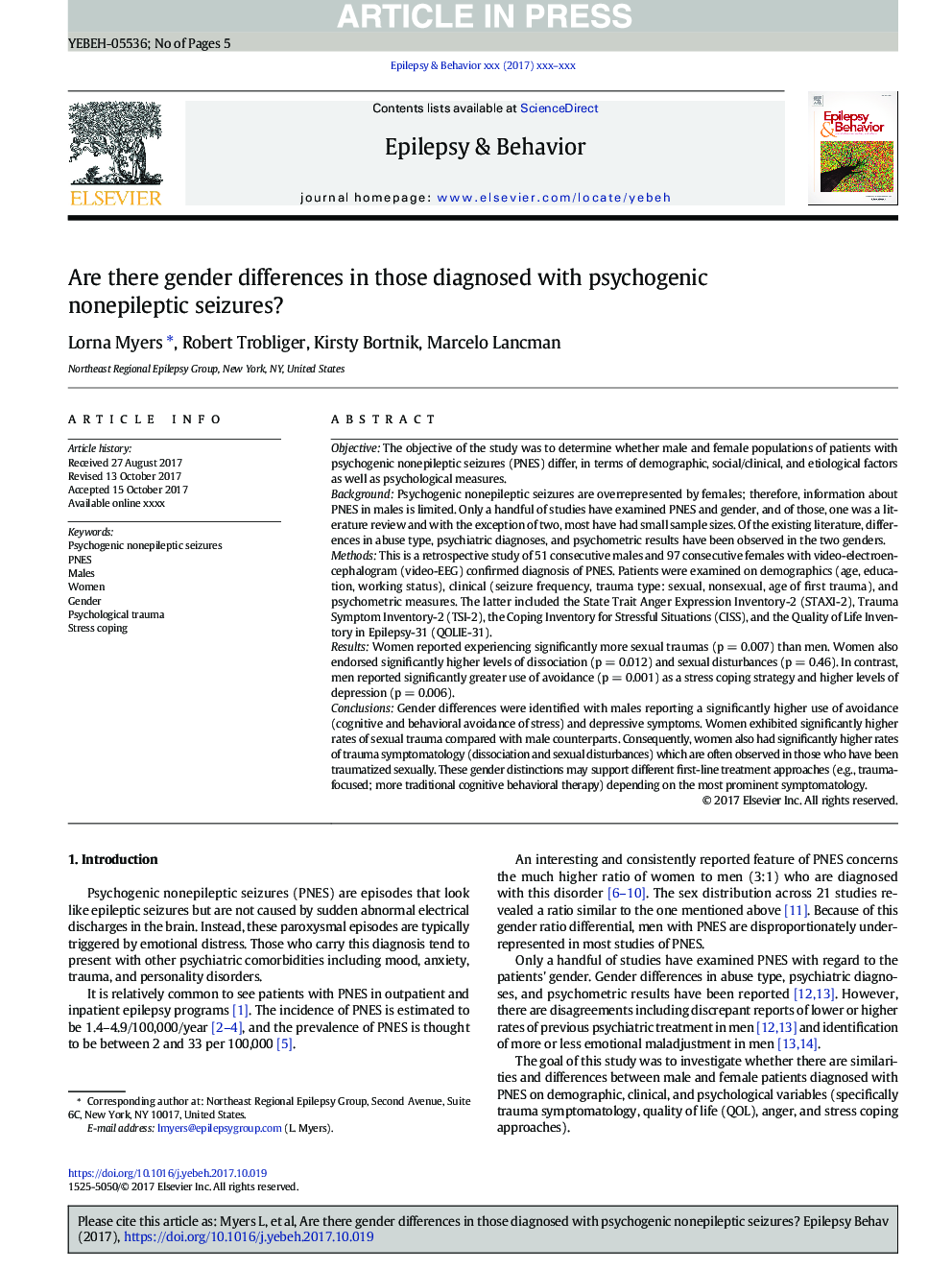 Are there gender differences in those diagnosed with psychogenic nonepileptic seizures?