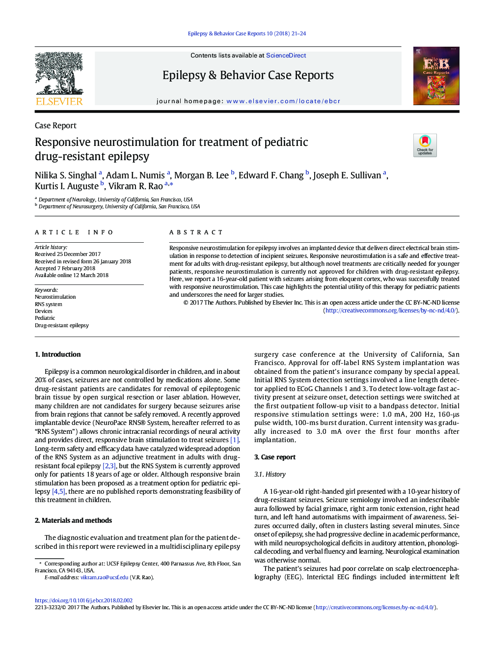 Responsive neurostimulation for treatment of pediatric drug-resistant epilepsy