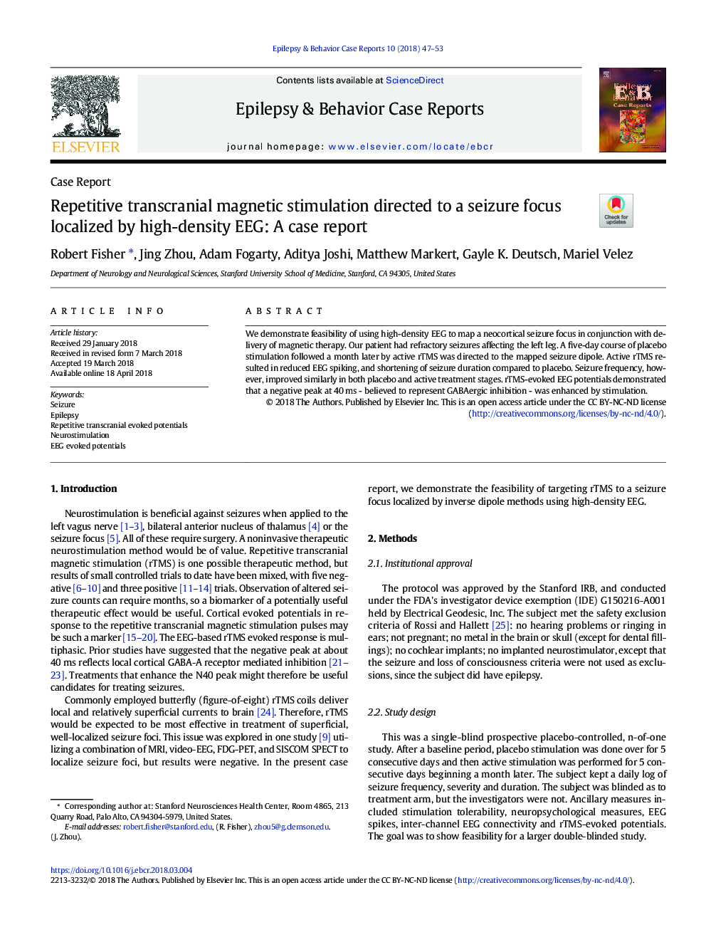 Repetitive transcranial magnetic stimulation directed to a seizure focus localized by high-density EEG: A case report