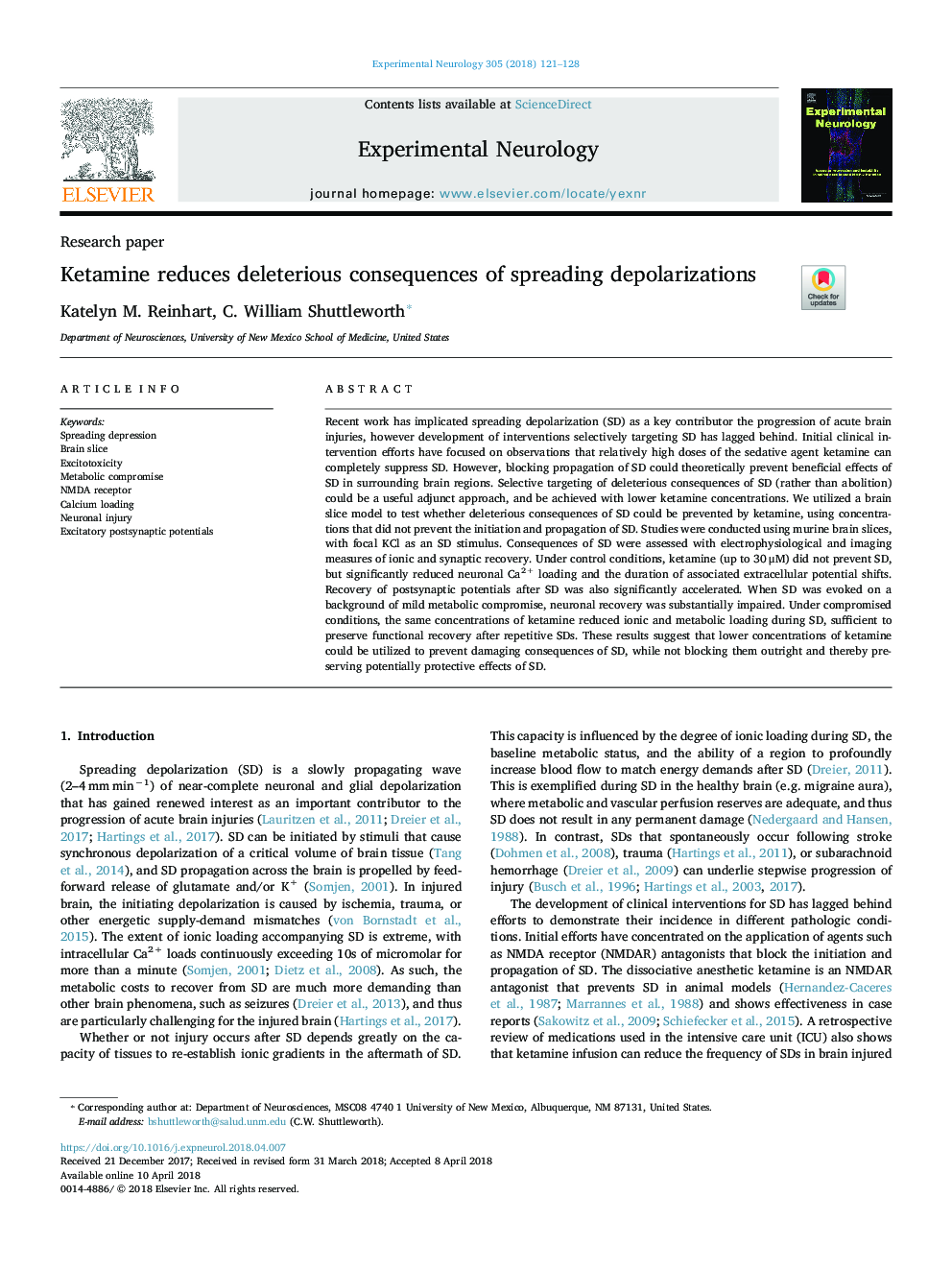 Ketamine reduces deleterious consequences of spreading depolarizations