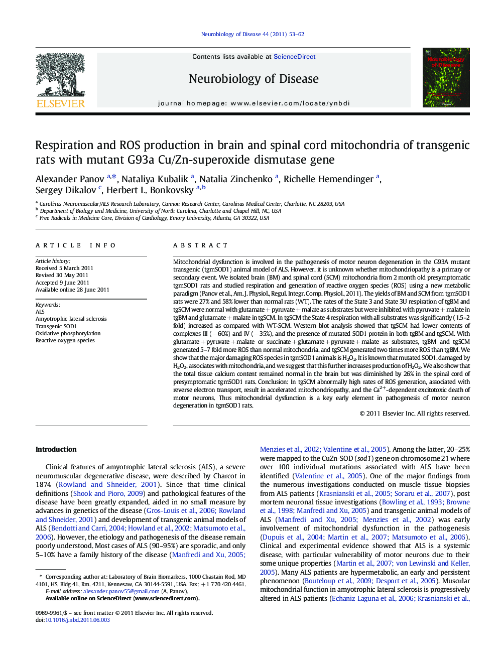 Respiration and ROS production in brain and spinal cord mitochondria of transgenic rats with mutant G93a Cu/Zn-superoxide dismutase gene