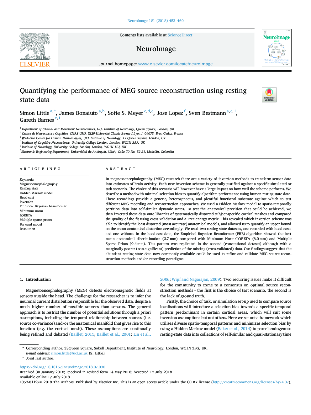 Quantifying the performance of MEG source reconstruction using resting state data