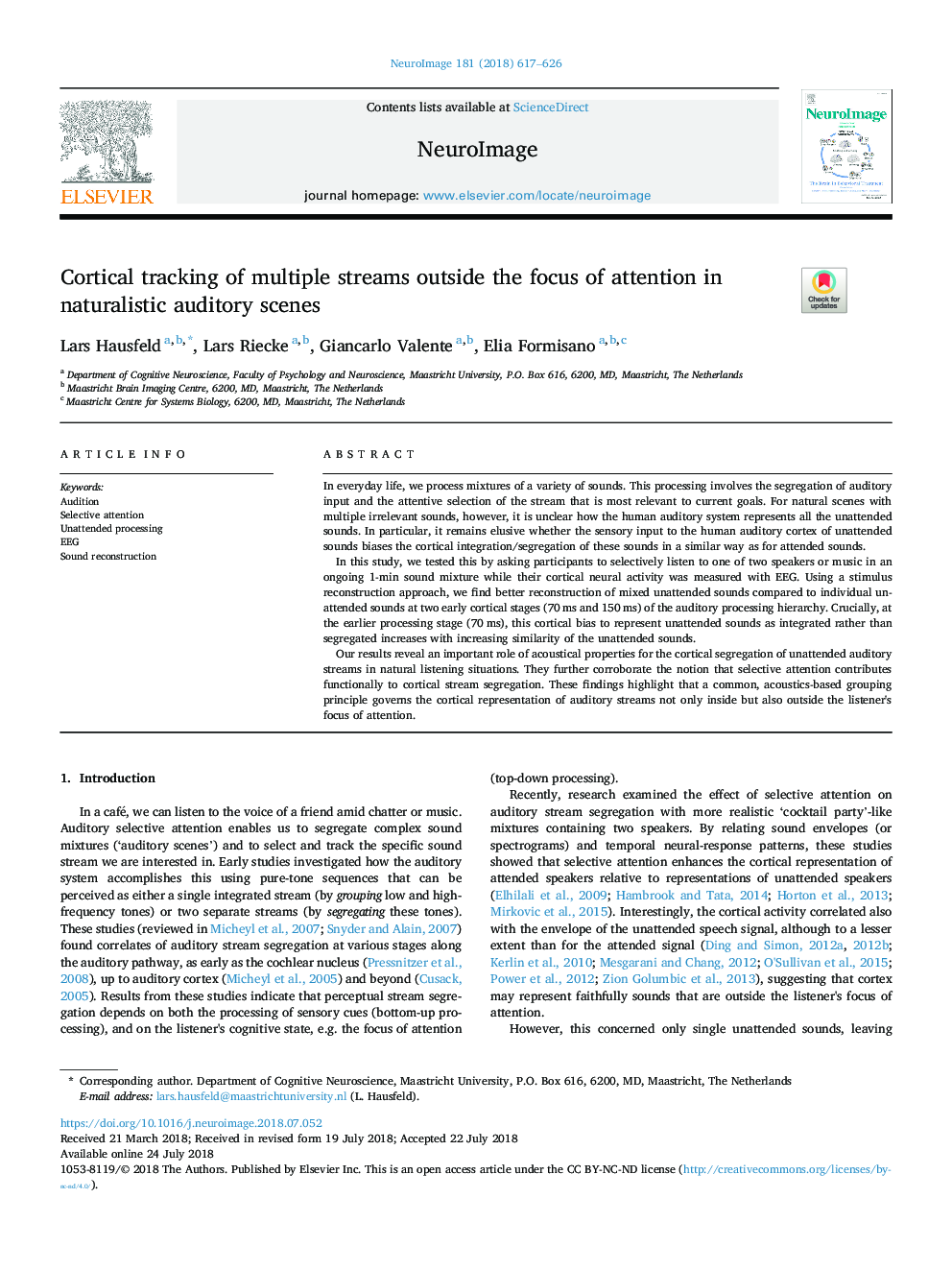 Cortical tracking of multiple streams outside the focus of attention in naturalistic auditory scenes