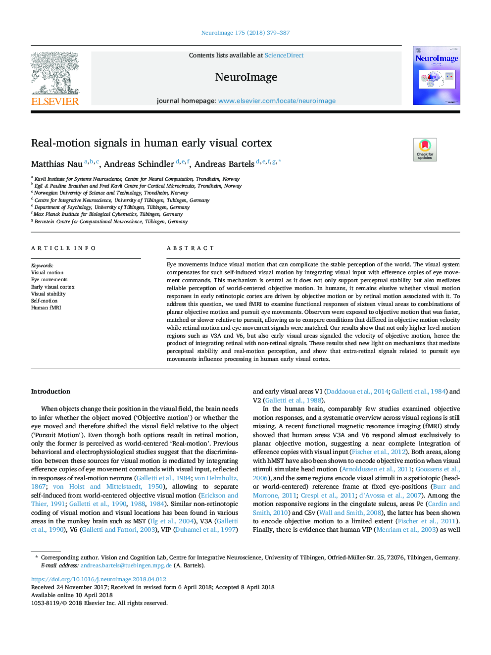 Real-motion signals in human early visual cortex