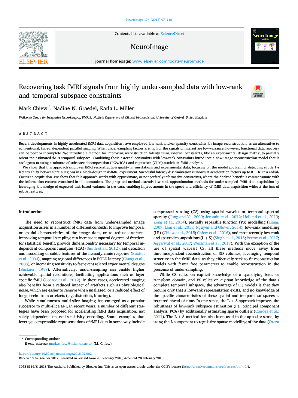 Recovering task fMRI signals from highly under-sampled data with low-rank and temporal subspace constraints