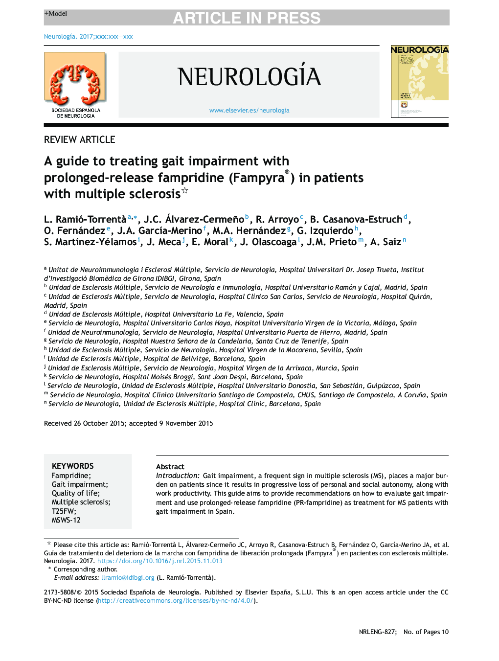 A guide to treating gait impairment with prolonged-release fampridine (Fampyra®) in patients with multiple sclerosis