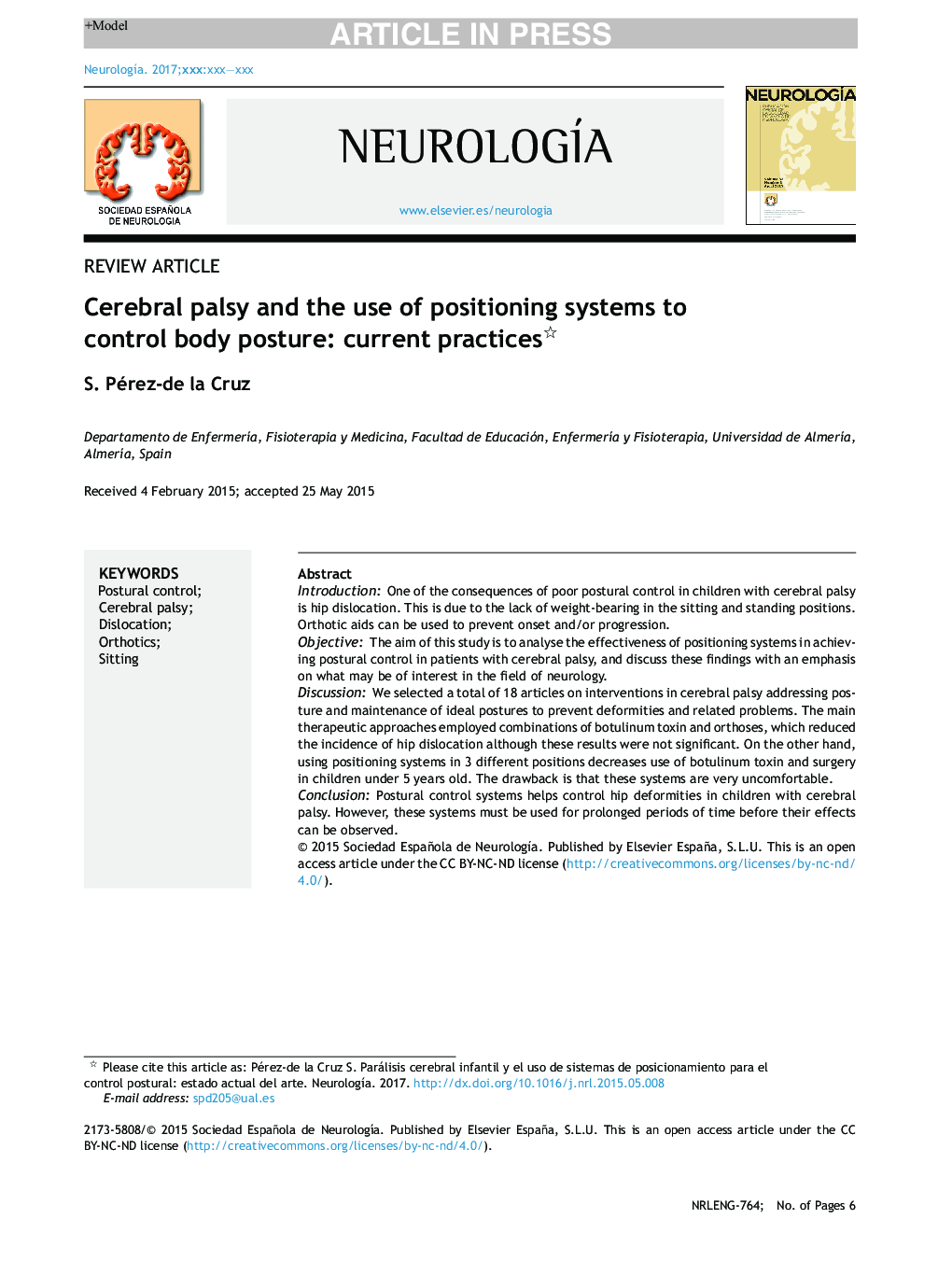 Cerebral palsy and the use of positioning systems to control body posture: current practices