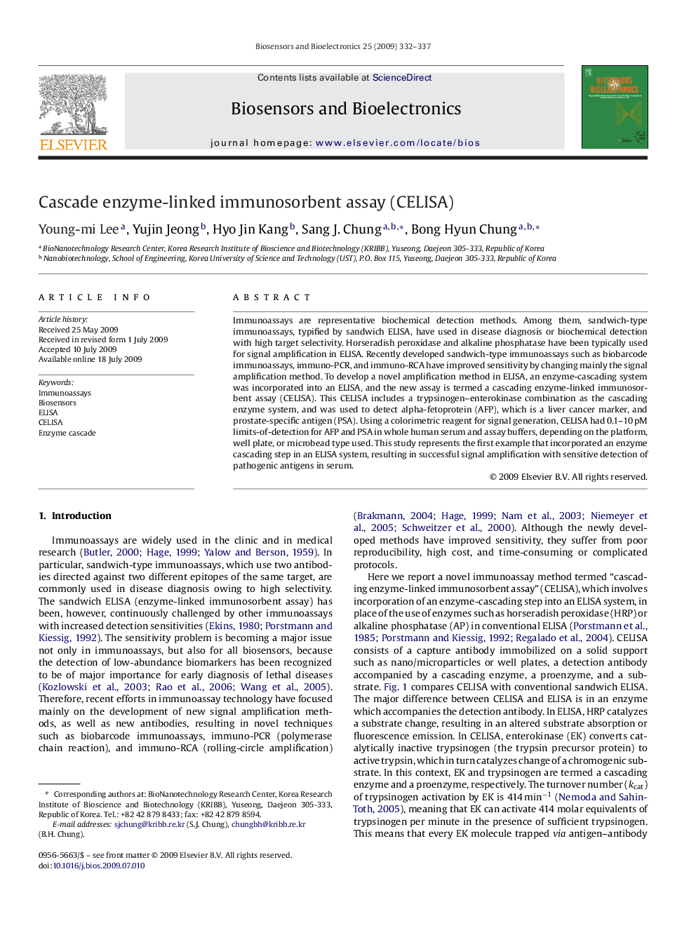 Cascade enzyme-linked immunosorbent assay (CELISA)