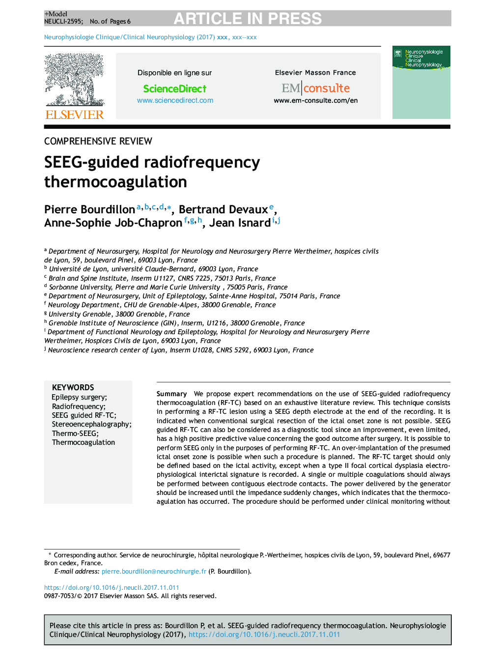 SEEG-guided radiofrequency thermocoagulation