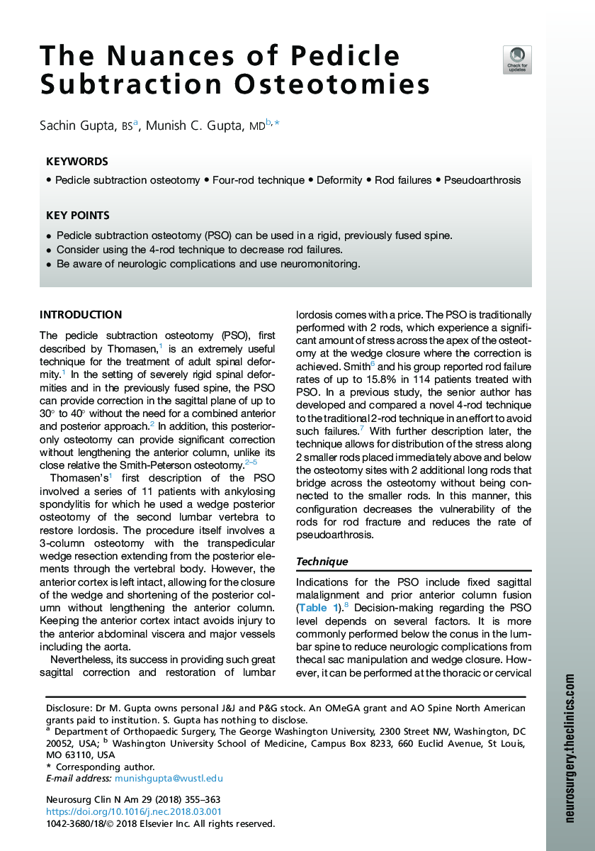 The Nuances of Pedicle Subtraction Osteotomies