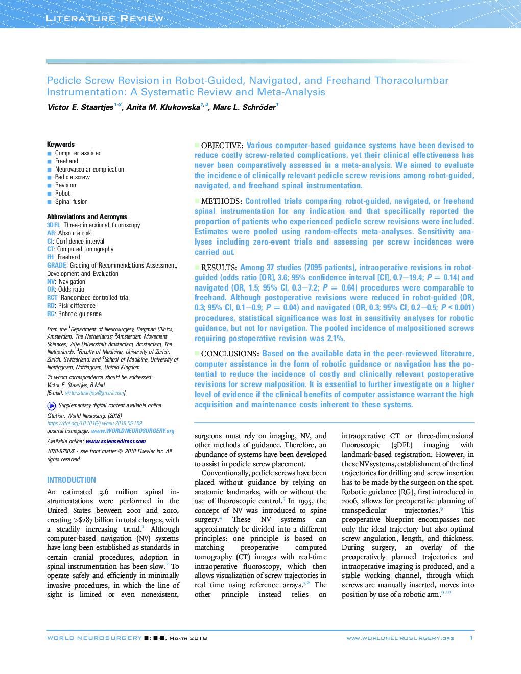 Pedicle Screw Revision in Robot-Guided, Navigated, and Freehand Thoracolumbar Instrumentation: A Systematic Review and Meta-Analysis