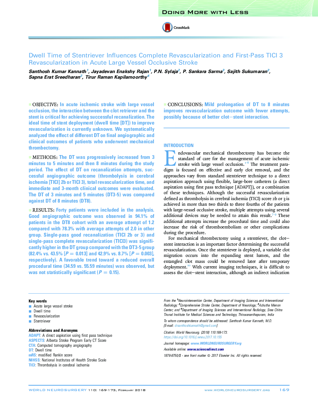 Dwell Time of Stentriever Influences Complete Revascularization and First-Pass TICI 3 Revascularization in Acute Large Vessel Occlusive Stroke