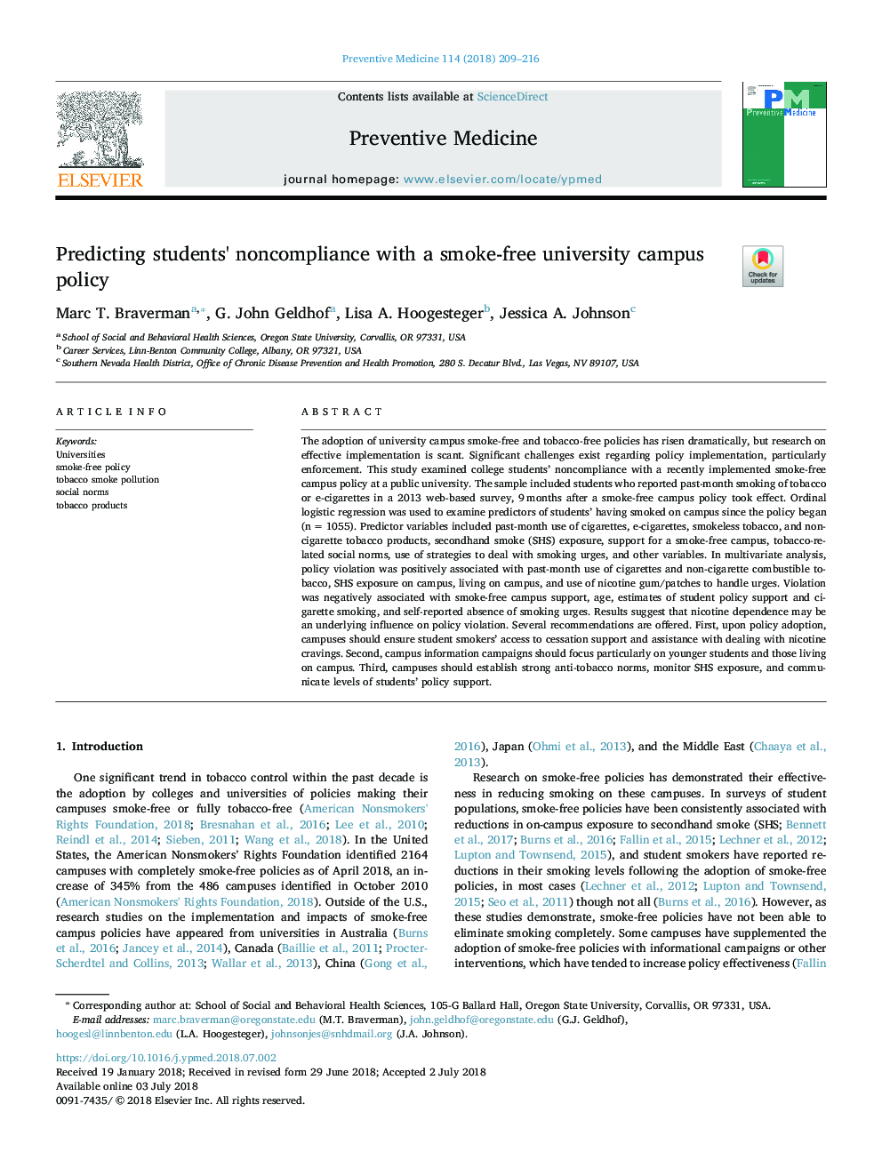 Predicting students' noncompliance with a smoke-free university campus policy