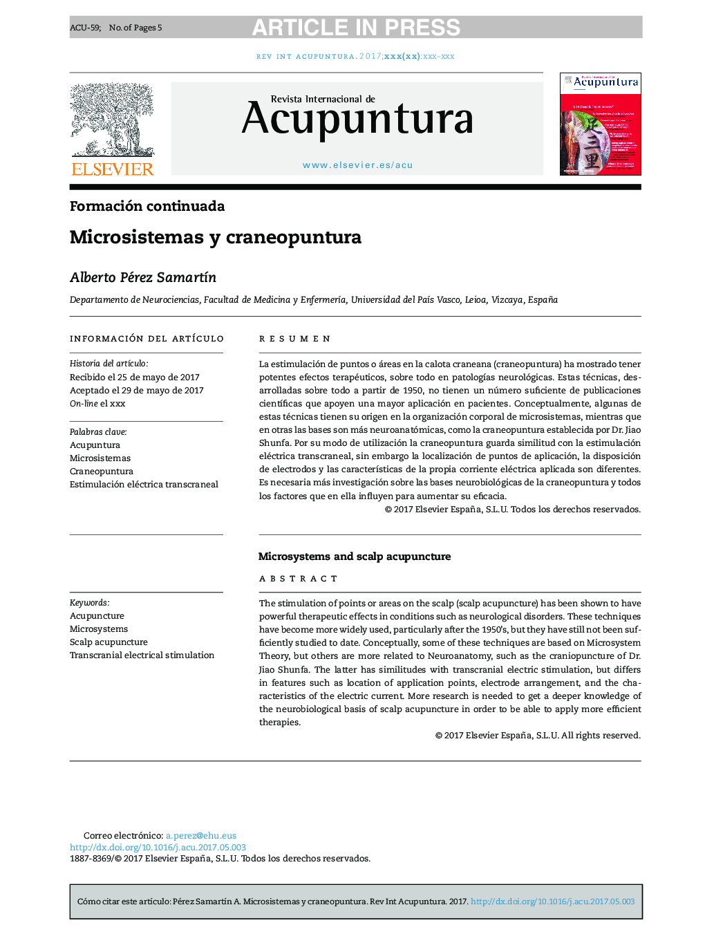 Microsistemas y craneopuntura