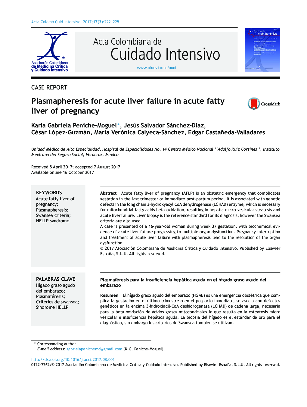 Plasmapheresis for acute liver failure in acute fatty liver of pregnancy