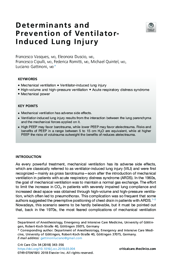 Determinants and Prevention of Ventilator-Induced Lung Injury