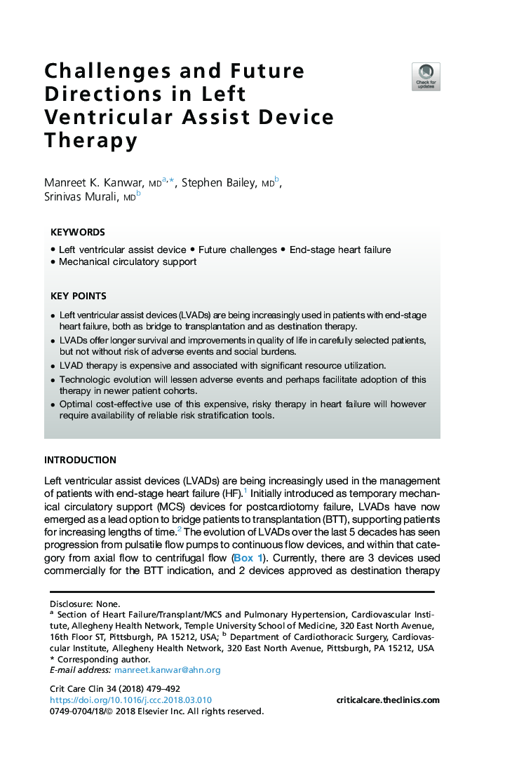 Challenges and Future Directions in Left Ventricular Assist Device Therapy