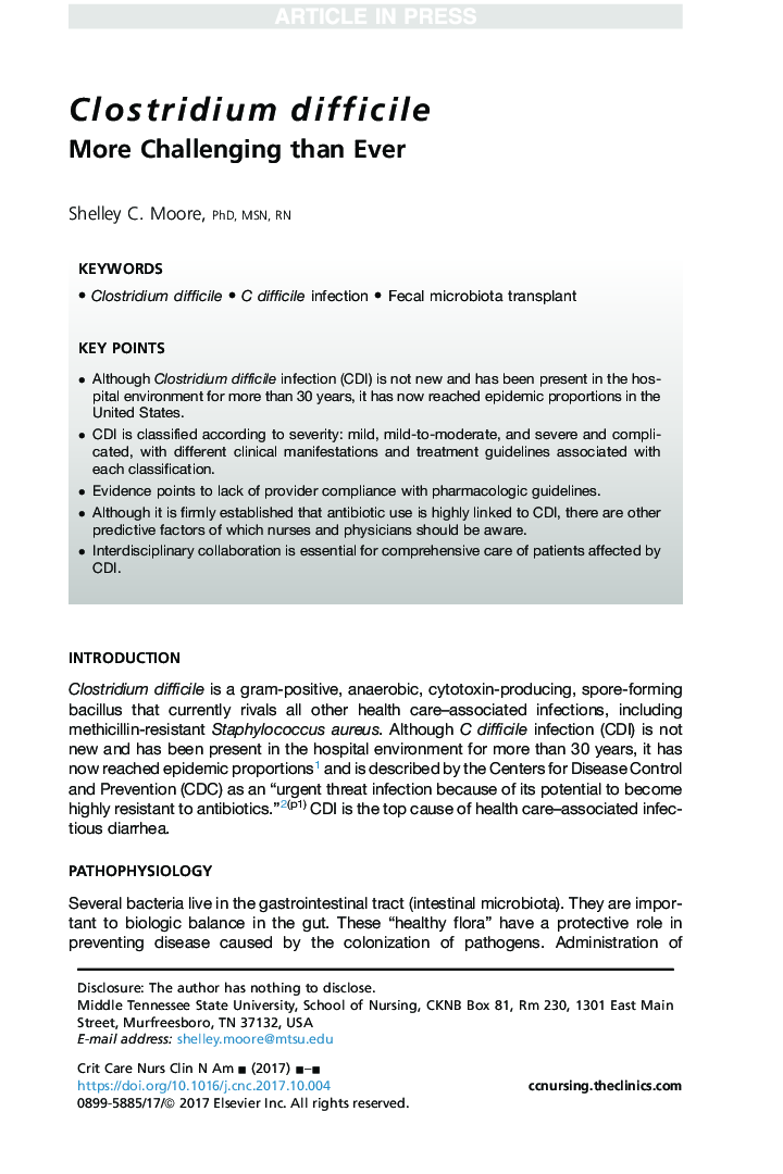 Clostridium difficile