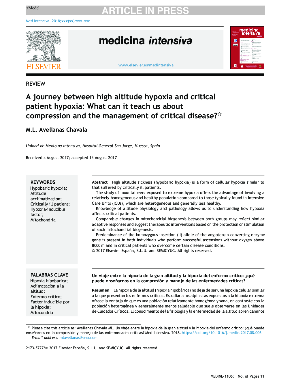 A journey between high altitude hypoxia and critical patient hypoxia: What can it teach us about compression and the management of critical disease?