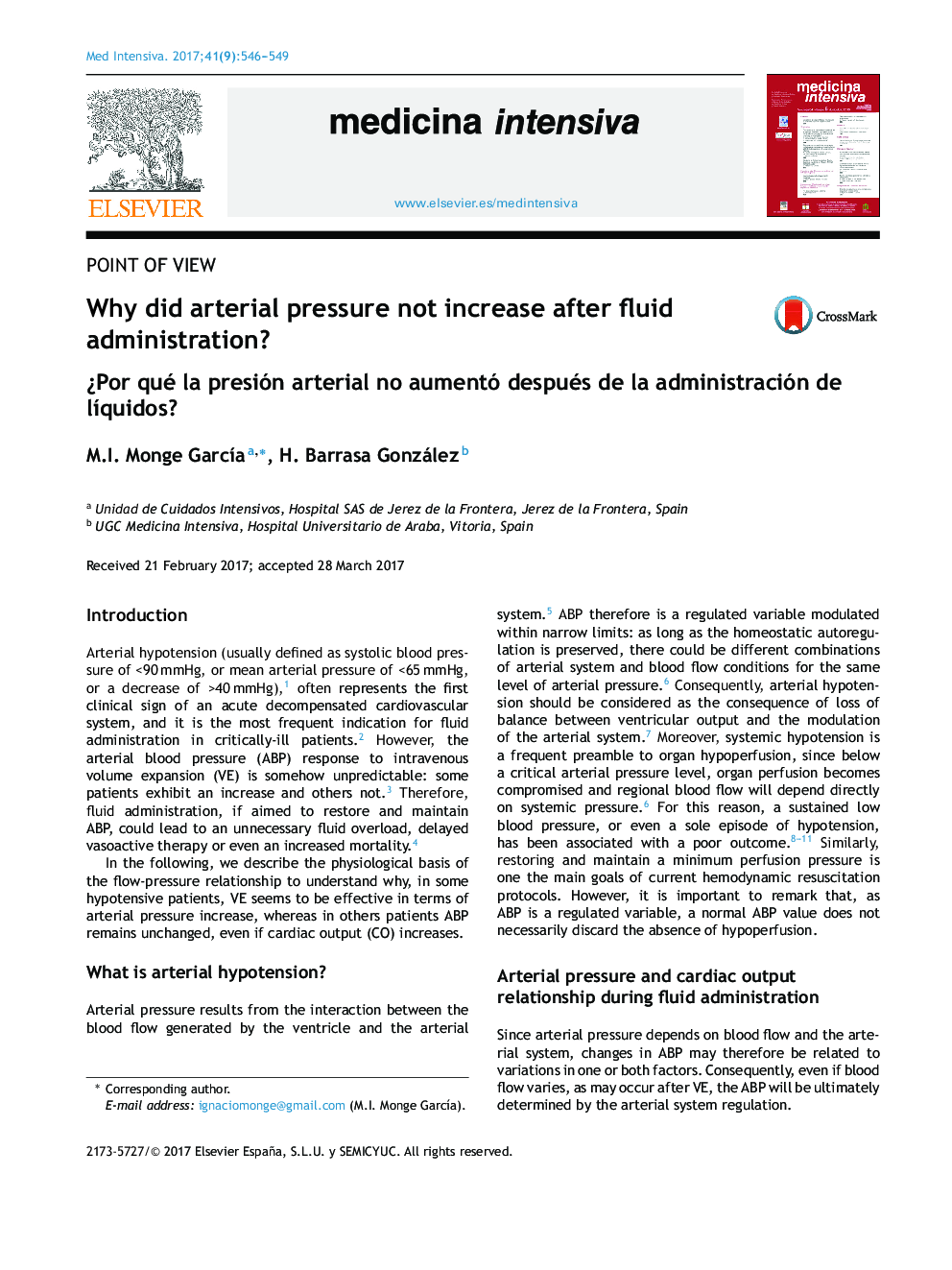 Why did arterial pressure not increase after fluid administration?