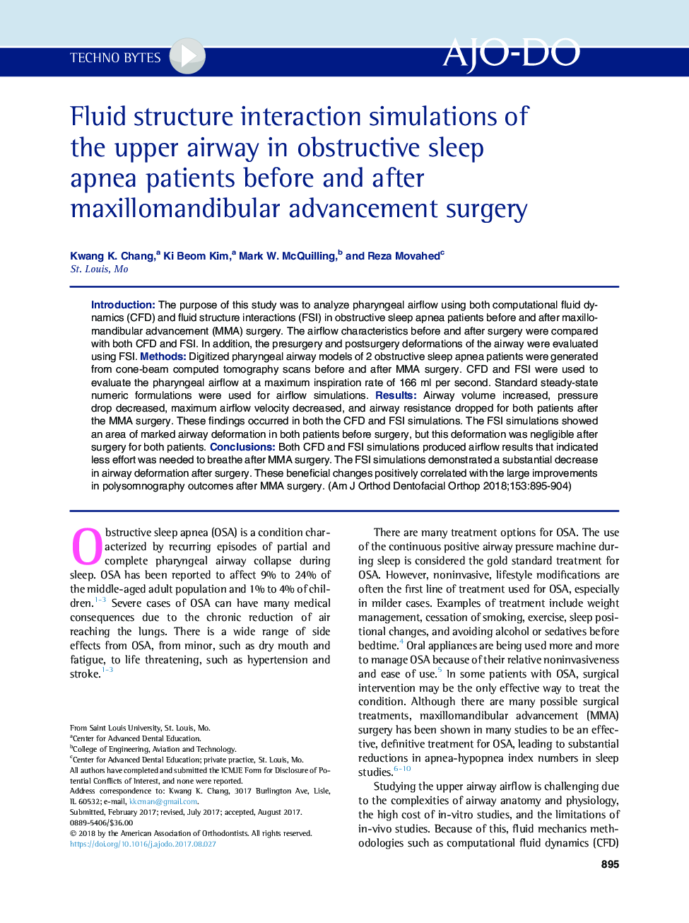 Fluid structure interaction simulations of the upper airway in obstructive sleep apnea patients before and after maxillomandibular advancement surgery