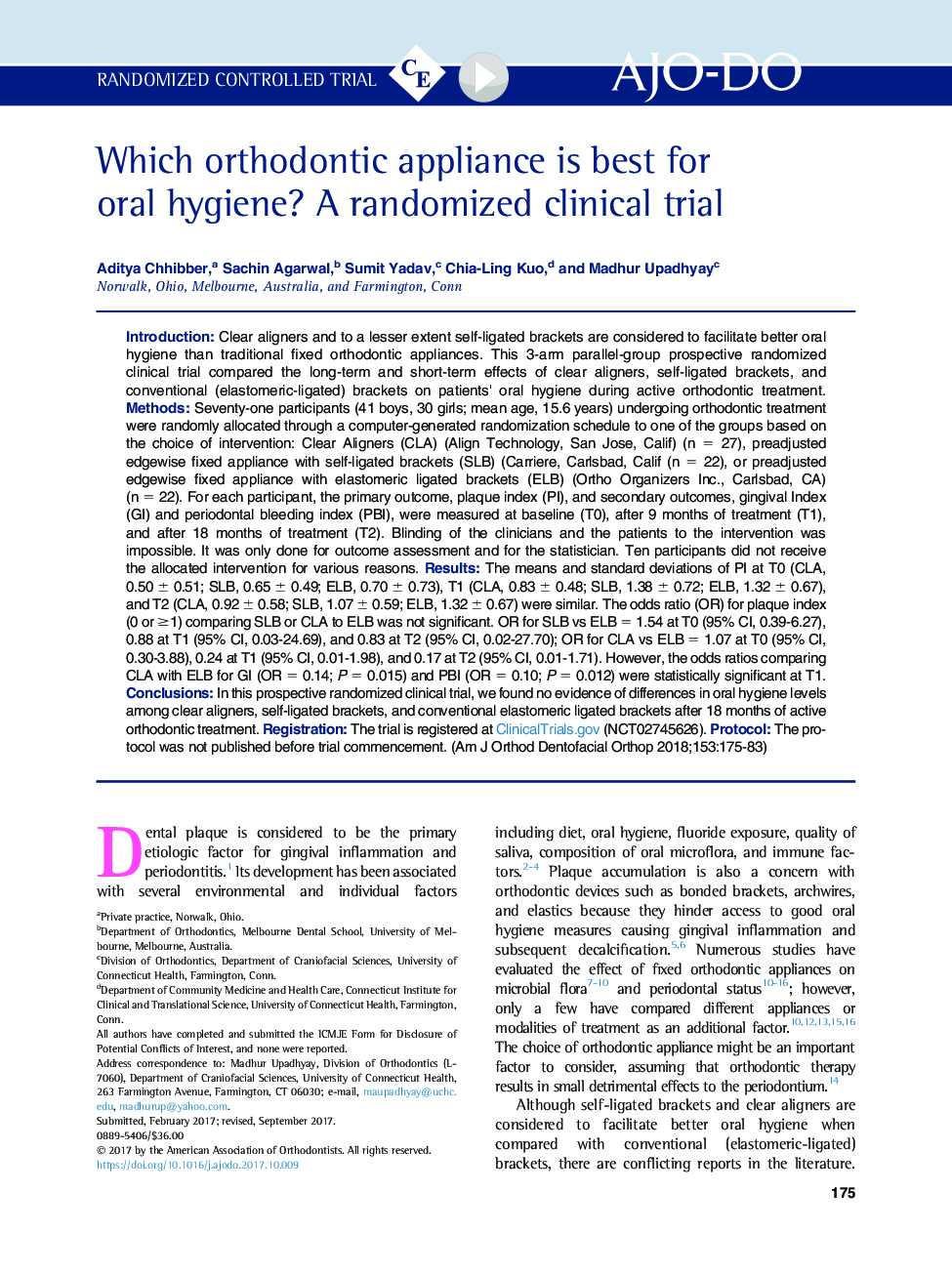 Which orthodontic appliance is best for oral hygiene? A randomized clinical trial