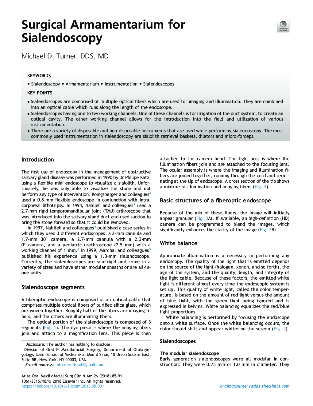 Surgical Armamentarium for Sialendoscopy