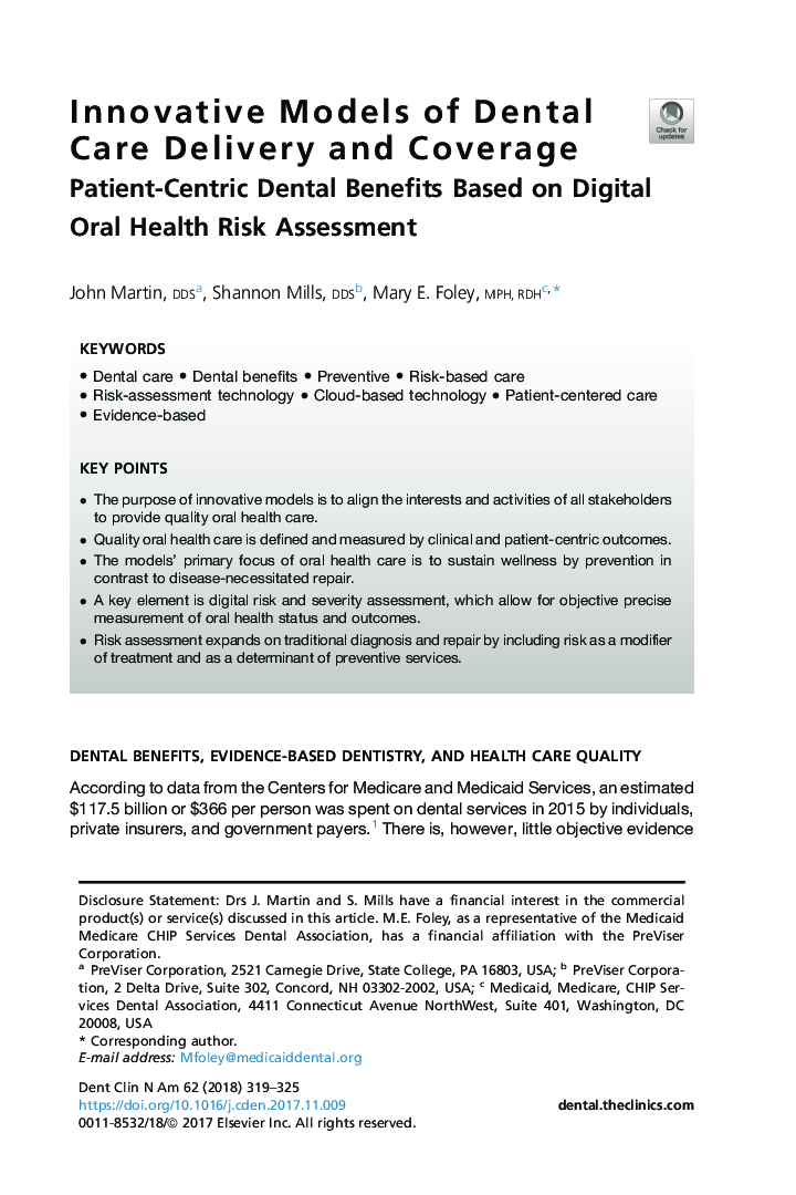 Innovative Models of Dental Care Delivery and Coverage