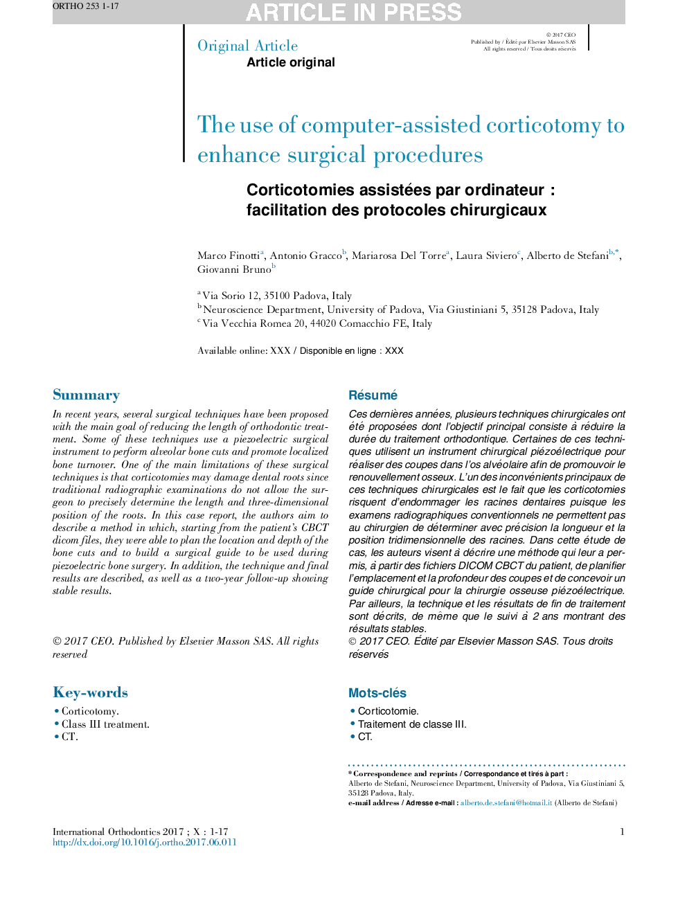 Corticotomies assistées par ordinateurÂ : facilitation des protocoles chirurgicaux