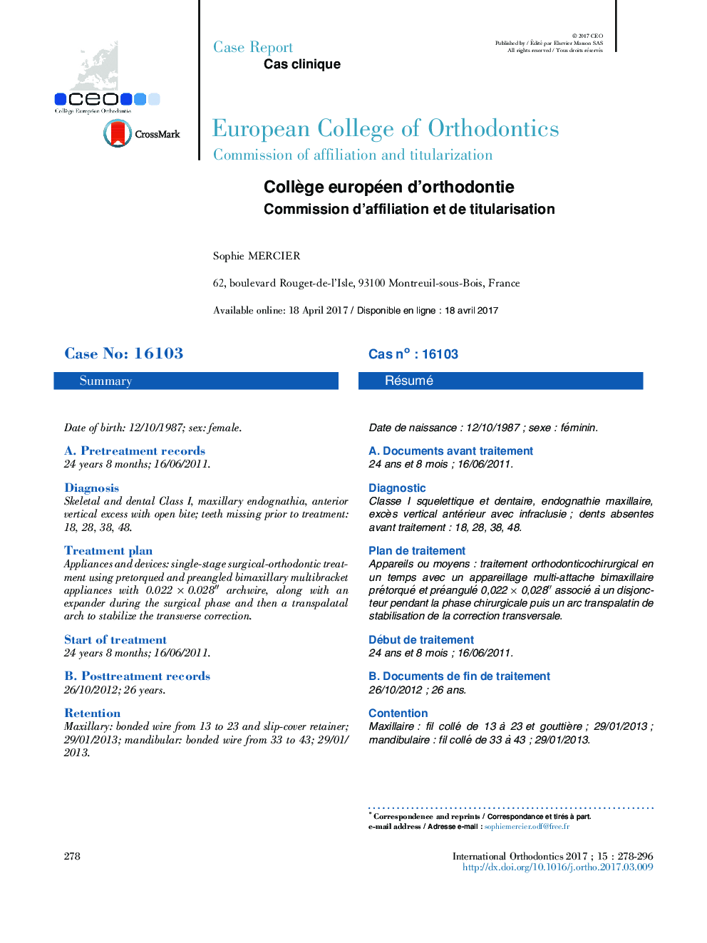 CollÃ¨ge européen d'orthodontie