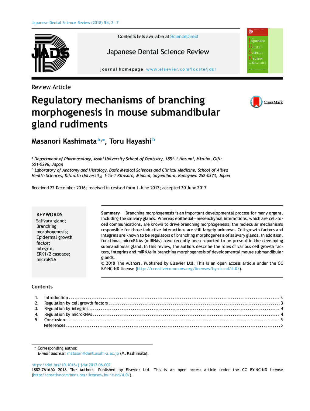 Regulatory mechanisms of branching morphogenesis in mouse submandibular gland rudiments