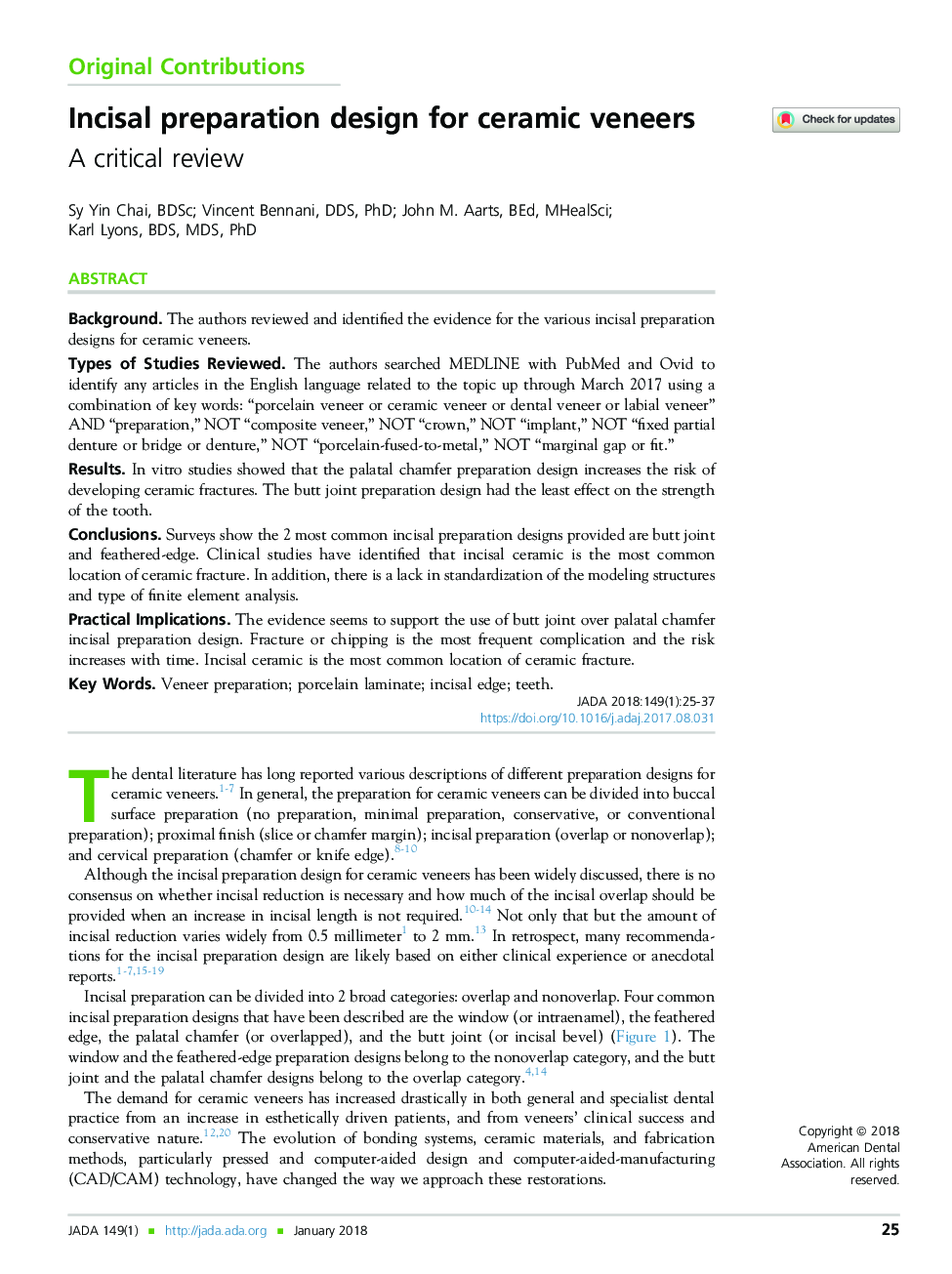 Incisal preparation design for ceramic veneers