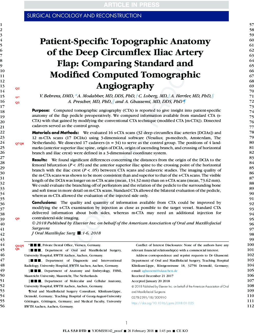 Patient-Specific Topographic Anatomy of the Deep Circumflex Iliac Artery Flap: Comparing Standard and Modified Computed Tomographic Angiography