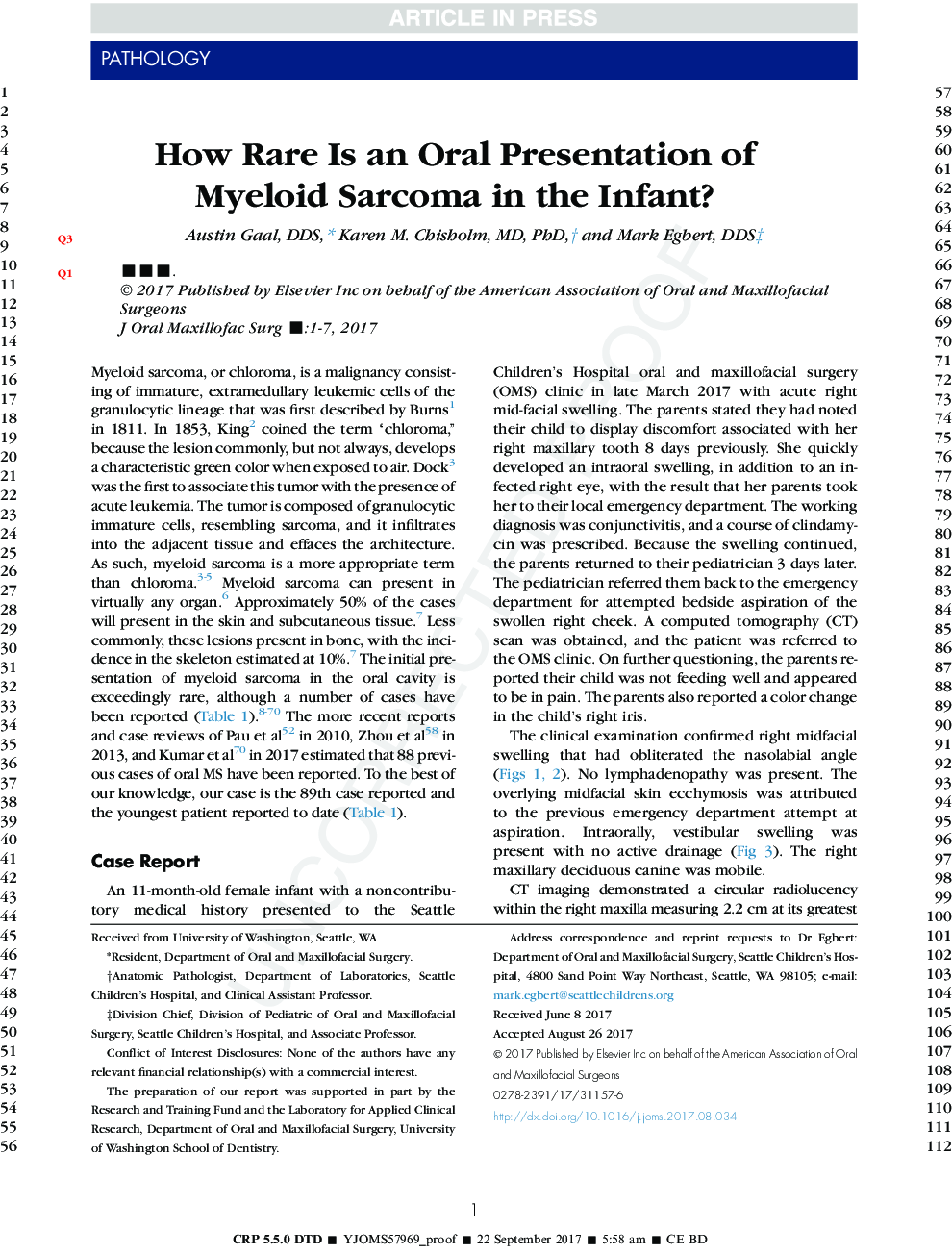 چگونه نادر بودن یک خوراکی سارکوم میلوئید در نوزاد است؟ 