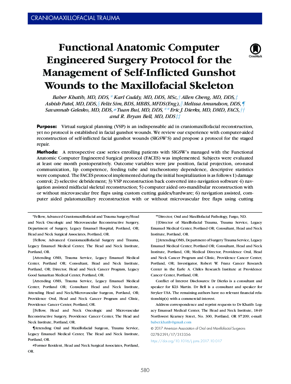پروتکل جراحی مهندسی آناتومیک کارکردی برای مدیریت زخمهای گلوله ای خود به اسکلت فکی 